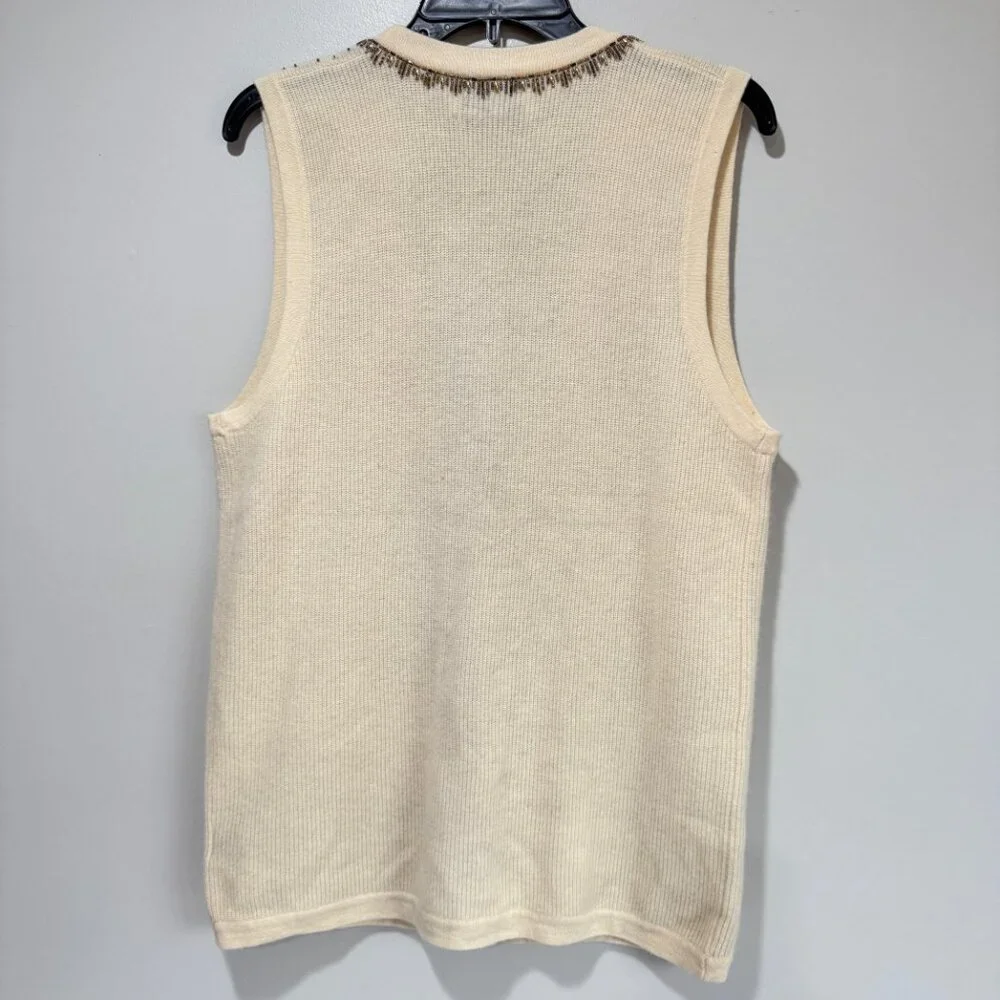 Vintage MARISA CHRISTINA COLLECTION Beaded Angora Blend Sweater Vest - Picture 2 of 10